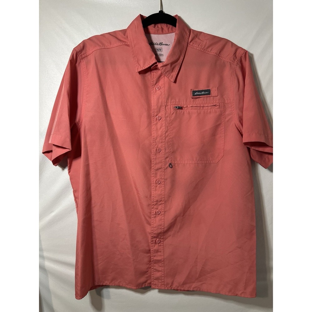 Eddie Bauer Shirt Mens Size M Woven Tech Short Sleeve Moisture Wicking Vented